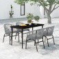 vidaXL Juego de comedor para jardín 5 piezas ratán sintético gris
