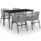 vidaXL Juego de comedor para jardín 5 piezas ratán sintético gris