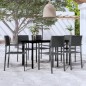vidaXL Juego de comedor para jardín 7 piezas negro vidaXL Juego de comedor para jardín 7 piezas negro