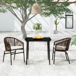 vidaXL Juego de comedor de jardín 3 piezas marrón