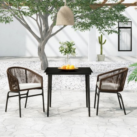 vidaXL Juego de comedor de jardín 3 piezas marrón