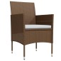 vidaXL Juego de comedor de jardín 7 piezas con cojines marrón y negro vidaXL Juego de comedor de jardín 7 piezas con cojines marrón y negro