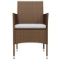vidaXL Juego de comedor de jardín 7 piezas con cojines marrón y negro vidaXL Juego de comedor de jardín 7 piezas con cojines marrón y negro