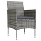 vidaXL Juego de comedor de jardín 7 piezas con cojines gris y negro vidaXL Juego de comedor de jardín 7 piezas con cojines gris y negro