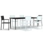 vidaXL Juego de comedor para jardín 7 piezas blanco y negro vidaXL Juego de comedor para jardín 7 piezas blanco y negro