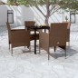 vidaXL Juego de comedor de jardín 5 piezas con cojines marrón y negro vidaXL Juego de comedor de jardín 5 piezas con cojines marrón y negro