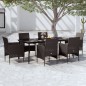vidaXL Juego de comedor de jardín 7 piezas con cojines negro vidaXL Juego de comedor de jardín 7 piezas con cojines negro