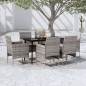 vidaXL Juego de comedor de jardín 7 piezas con cojines gris y negro vidaXL Juego de comedor de jardín 7 piezas con cojines gris y negro