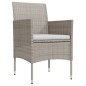 vidaXL Juego de comedor de jardín 3 piezas con cojines beige y negro