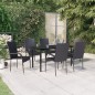 vidaXL Juego de comedor de jardín 7 piezas negro vidaXL Juego de comedor de jardín 7 piezas negro
