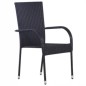 vidaXL Juego de comedor de jardín 7 piezas negro vidaXL Juego de comedor de jardín 7 piezas negro