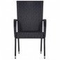 vidaXL Juego de comedor de jardín 7 piezas negro vidaXL Juego de comedor de jardín 7 piezas negro