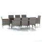 vidaXL Juego de comedor de jardín 9 piezas gris y negro