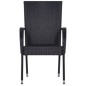 vidaXL Juego de comedor de jardín 3 piezas negro vidaXL Juego de comedor de jardín 3 piezas negro