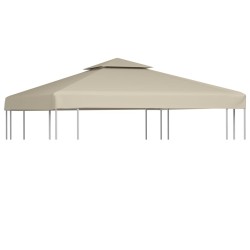 vidaXL Cubierta de repuesto de cenador 310 g/m² beige 3x3 m