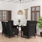 vidaXL Juego de comedor de jardín 7 piezas con cojines negro vidaXL Juego de comedor de jardín 7 piezas con cojines negro