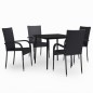 vidaXL Juego de comedor para jardín 5 piezas negro vidaXL Juego de comedor para jardín 5 piezas negro