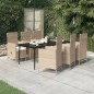 vidaXL Juego de comedor de jardín 7 piezas con cojines beige vidaXL Juego de comedor de jardín 7 piezas con cojines beige