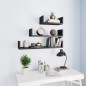 vidaXL Estantes de pared 3 piezas madera contrachapada negro vidaXL Estantes de pared 3 piezas madera contrachapada negro