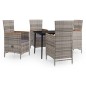 vidaXL Juego de comedor de jardín 5 piezas con cojines gris vidaXL Juego de comedor de jardín 5 piezas con cojines gris