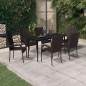 vidaXL Juego de comedor de jardín 7 piezas marrón y negro vidaXL Juego de comedor de jardín 7 piezas marrón y negro