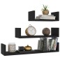 vidaXL Estantes de pared 3 piezas madera contrachapada negro vidaXL Estantes de pared 3 piezas madera contrachapada negro