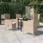 vidaXL Juego de comedor de jardín 5 piezas con cojines beige