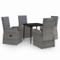 vidaXL Juego de comedor de jardín 5 piezas con cojines gris vidaXL Juego de comedor de jardín 5 piezas con cojines gris