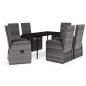 vidaXL Juego de comedor de jardín 7 piezas con cojines gris vidaXL Juego de comedor de jardín 7 piezas con cojines gris