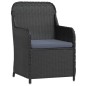 vidaXL Juego de comedor de jardín 3 piezas con cojines negro vidaXL Juego de comedor de jardín 3 piezas con cojines negro