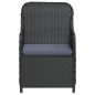 vidaXL Juego de comedor de jardín 3 piezas con cojines negro vidaXL Juego de comedor de jardín 3 piezas con cojines negro