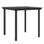 vidaXL Juego de comedor de jardín 3 piezas con cojines negro vidaXL Juego de comedor de jardín 3 piezas con cojines negro