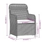 vidaXL Juego de comedor de jardín 3 piezas con cojines negro vidaXL Juego de comedor de jardín 3 piezas con cojines negro