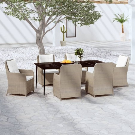 vidaXL Juego de comedor de jardín 7 piezas marrón