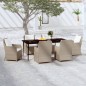 vidaXL Juego de comedor de jardín 7 piezas marrón vidaXL Juego de comedor de jardín 7 piezas marrón