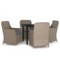 vidaXL Juego de comedor de jardín 5 piezas con cojines marrón vidaXL Juego de comedor de jardín 5 piezas con cojines marrón