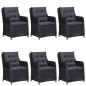 vidaXL Juego de comedor para jardín 7 piezas negro vidaXL Juego de comedor para jardín 7 piezas negro