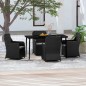vidaXL Juego de comedor de jardín 5 piezas con cojines negro vidaXL Juego de comedor de jardín 5 piezas con cojines negro