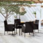 vidaXL Juego de comedor para jardín 5 piezas negro vidaXL Juego de comedor para jardín 5 piezas negro