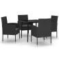 vidaXL Juego de comedor para jardín 5 piezas negro vidaXL Juego de comedor para jardín 5 piezas negro