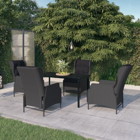 vidaXL Juego de comedor de jardín 5 piezas gris oscuro