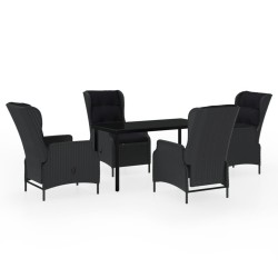 vidaXL Juego de comedor de jardín 5 piezas gris oscuro