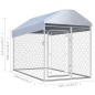 vidaXL Perrera de exterior con techo 200x100x125 cm vidaXL Perrera de exterior con techo 200x100x125 cm