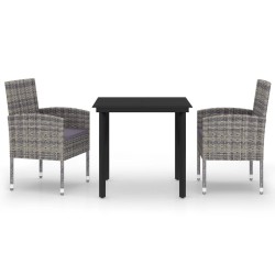 vidaXL Juego de comedor de jardín 3 piezas gris antracita