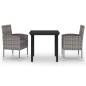 vidaXL Juego de comedor de jardín 3 piezas gris antracita vidaXL Juego de comedor de jardín 3 piezas gris antracita
