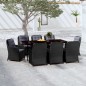 vidaXL Juego de comedor de jardín 9 piezas negro vidaXL Juego de comedor de jardín 9 piezas negro