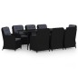 vidaXL Juego de comedor de jardín 9 piezas negro vidaXL Juego de comedor de jardín 9 piezas negro