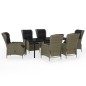 vidaXL Juego de comedor de jardín 7 piezas marrón vidaXL Juego de comedor de jardín 7 piezas marrón