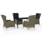 vidaXL Juego de comedor de jardín 5 piezas con cojines marrón vidaXL Juego de comedor de jardín 5 piezas con cojines marrón