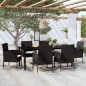vidaXL Juego de comedor para jardín 7 piezas negro vidaXL Juego de comedor para jardín 7 piezas negro